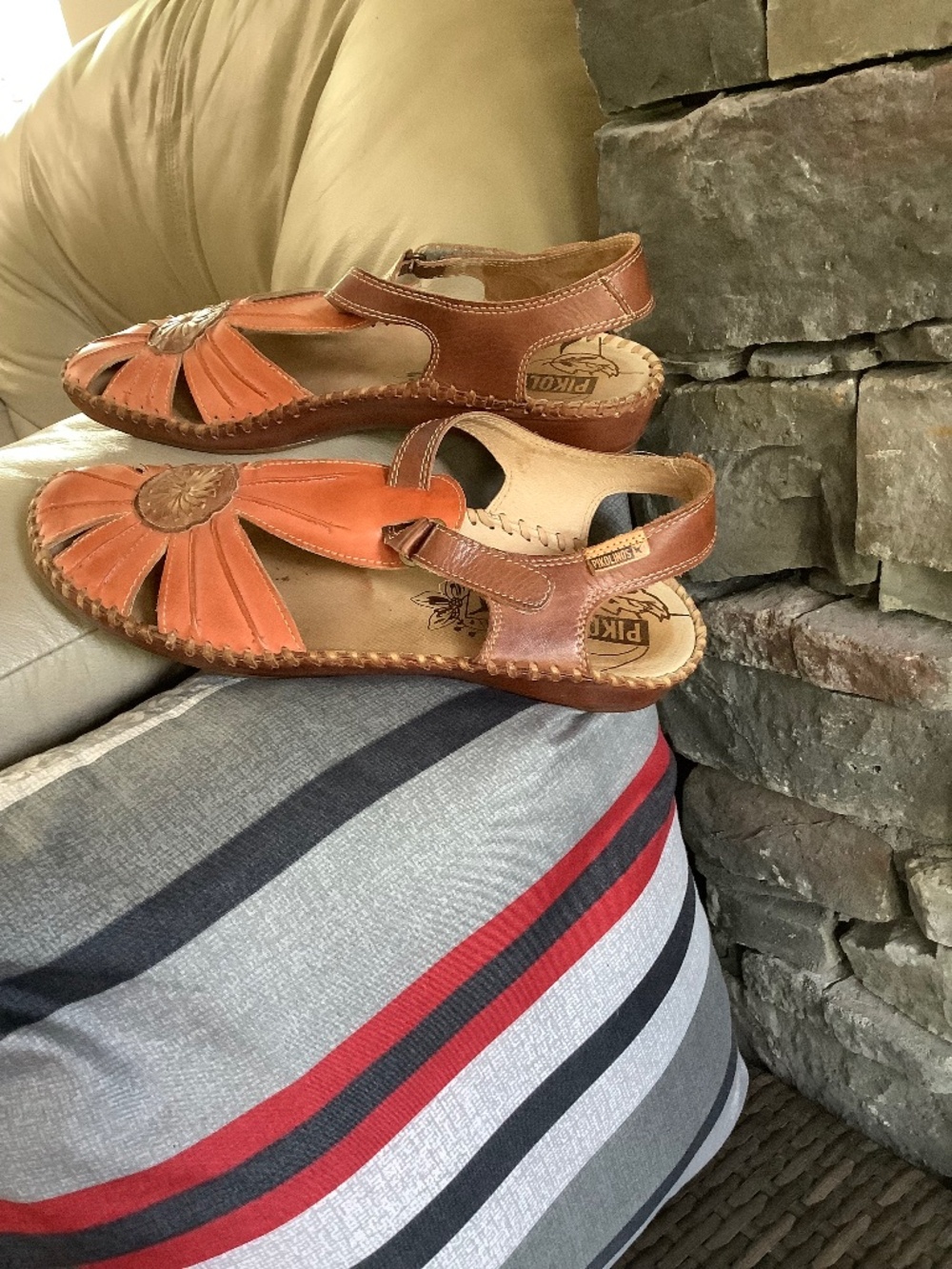 Pikolinos Rust Leather Sandals 9 EXCELLENT condition